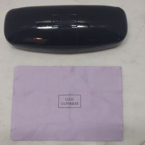 Lulu Guinness Black/Purple Eyewear Hard Case & Cleaning Cloth Only #Z-13